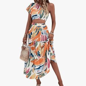 Women’s 2 Piece One Shoulder Set